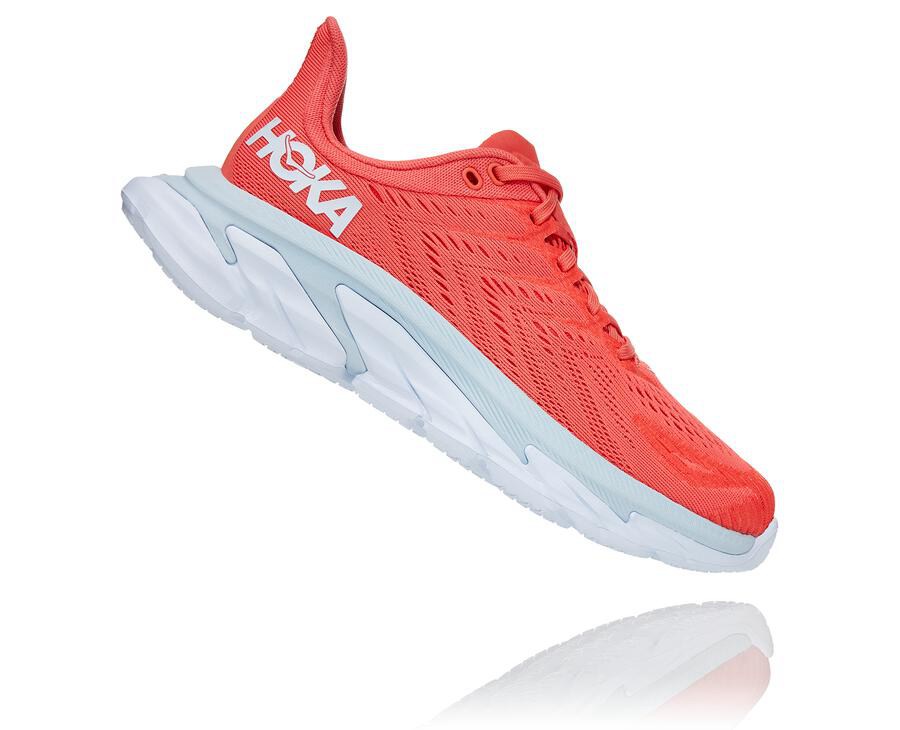 Hoka One One Running Shoes Womens Red/White - Clifton Edge - 13259QVUZ